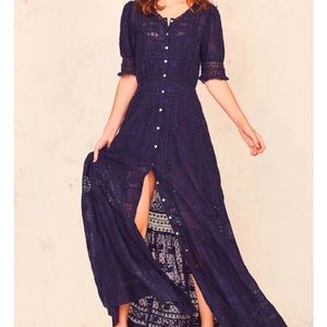 NWT!! RARE LoveShackFancy Minka dress Navy Size 2